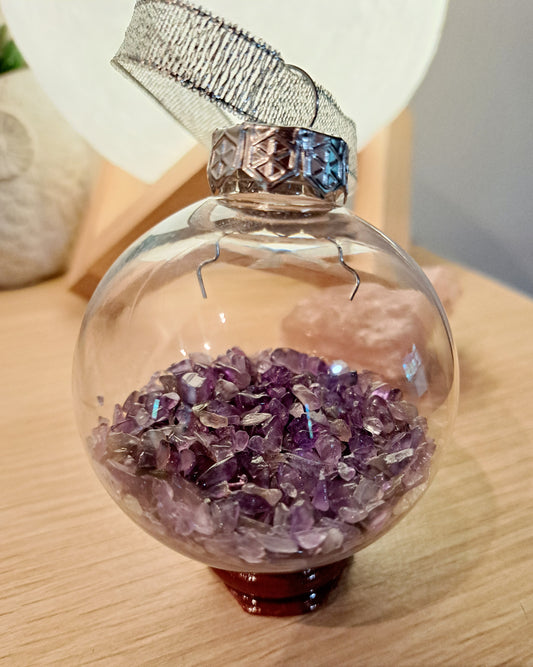 Crystal Christmas Bauble ~ Amethyst