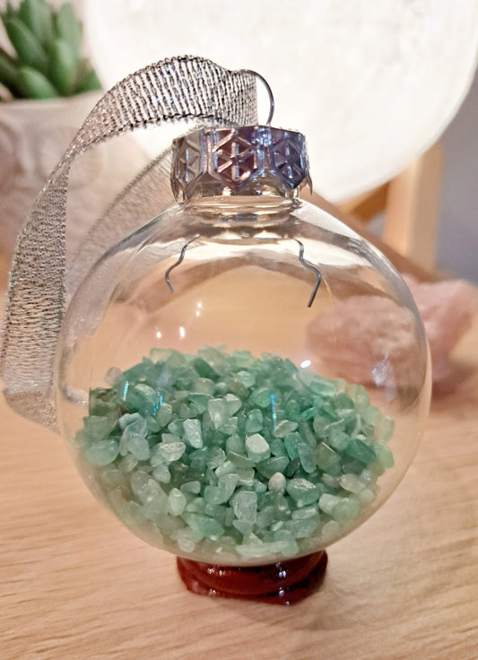 Crystal Christmas Bauble ~ Aventurine